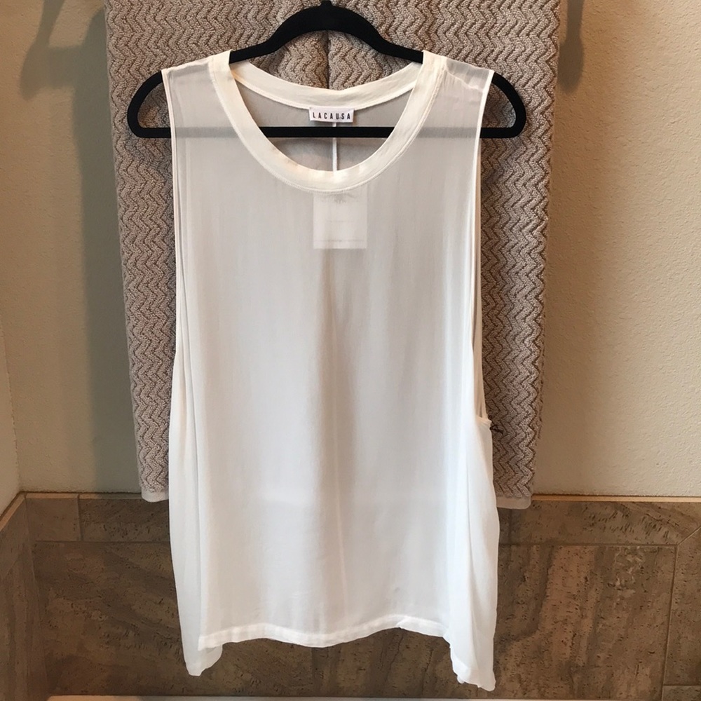 LACAUSA White Sheer Tank